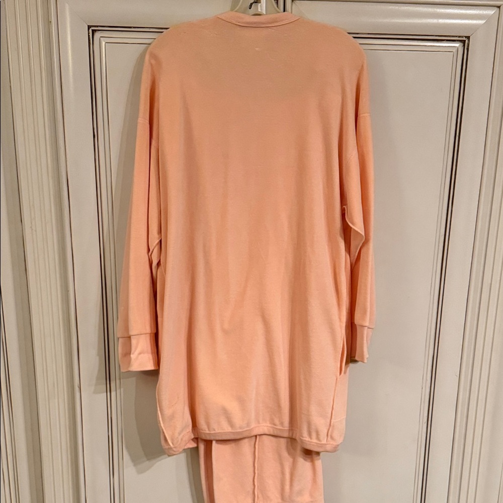 Sonia Rykiel Peach Velour Women's Cardigan and Wide-Pants Set - Picture 4 of 12